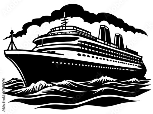 Vintage Ocean Liner Illustration