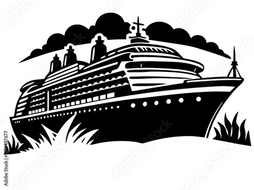 Vintage Ocean Liner Illustration