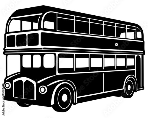 Vintage Double Decker Bus Illustration