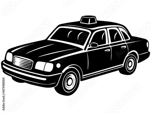 Vintage Taxi Cab Silhouette