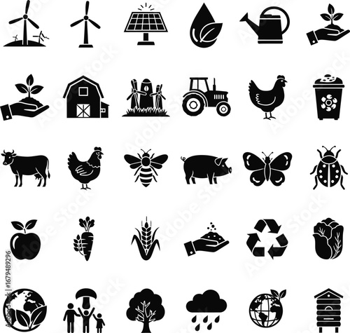 Collection of icons representing connection and relationships