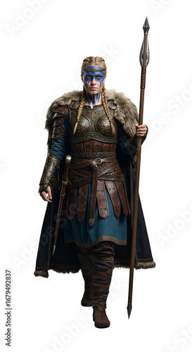A Celtic warrior queen leading her troops