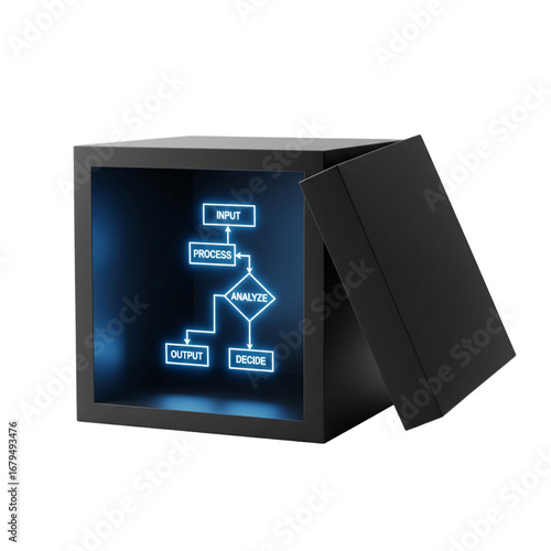 Wallpaper Mural An open black box revealing a clear flowchart inside (Explainable AI) Torontodigital.ca