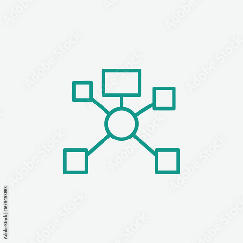 Abstract illustration of a network diagram showcasing interconnected nodes and links, representing data flow and communication