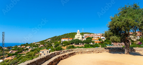 Obraz na plátne Greek church Saint-Spyrido, Cargèse, Corsica, France
