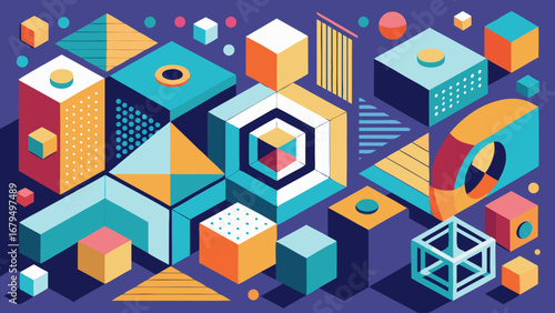 Abstract Geometric 2026 Typography Vector with Modern Cubes, Circles, and Triangle Patterns – Decorative Numbers Design for Posters, Party Themes, and Futuristic Backgrounds