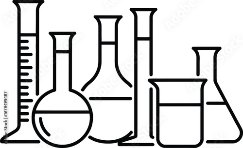 Collection of various laboratory glassware and scientific equipment
