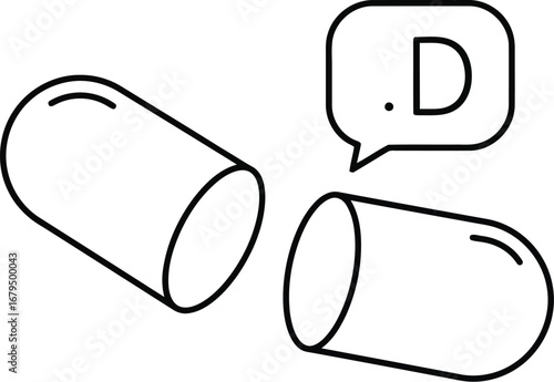 Vitamin d capsule open health concept