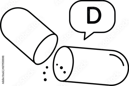 Vitamin d capsule open health supplement icon