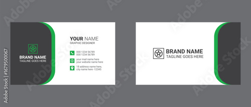Simple double sided horizontal business card template design. and visiting card design	