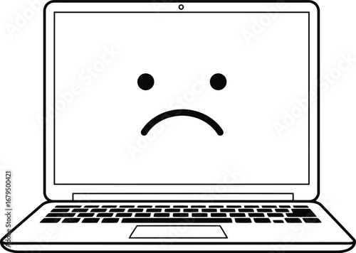 Sad laptop screen emoji icon