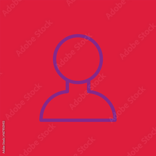 Minimalist silhouette of a person against a vibrant red background, emphasizing simplicity and anonymity