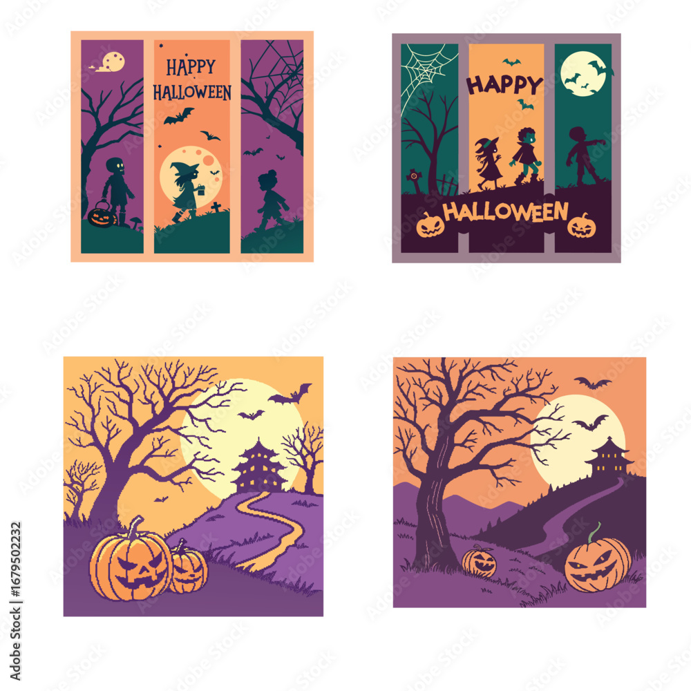 Fototapeta premium set of vector cards