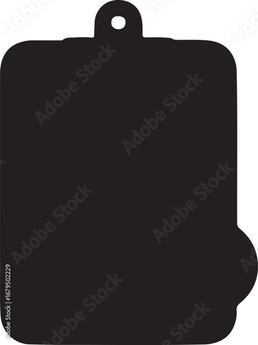 Black silhouette of a portable battery charger power bank showcasing mobile charging and energy backup featuring a hanging hole for versatile carrying solutions