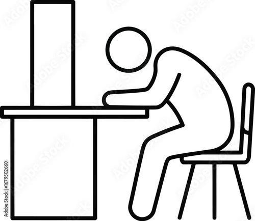 Exhausted worker napping at desk