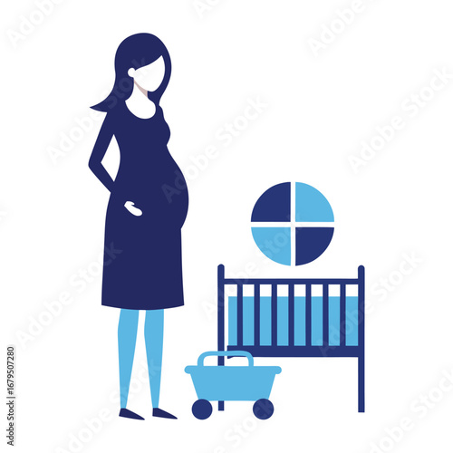 Pregnancy  Vector icon on white background