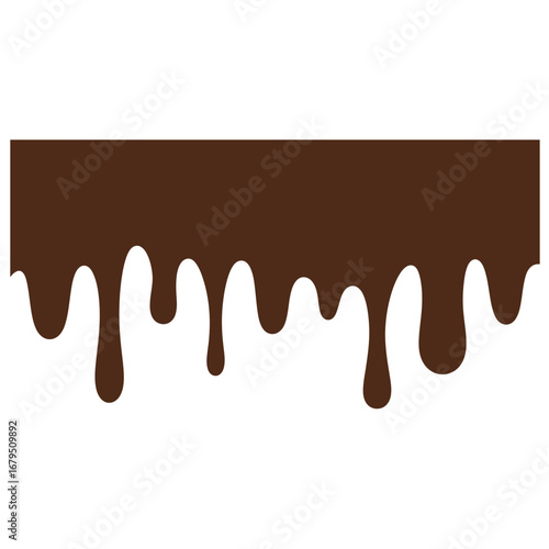 Brown chocolate drips melting sweet