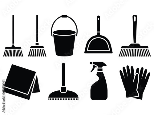Cleaning tools and supplies broom dustpan
