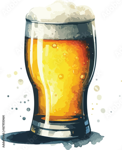 Refreshing glass of golden beer with thick foamy head perfect for a summer day celebration or casual hangout with friends artistic rendition