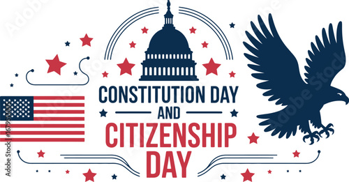 Celebrate Constitution and Citizenship Day with patriotic symbols and national pride