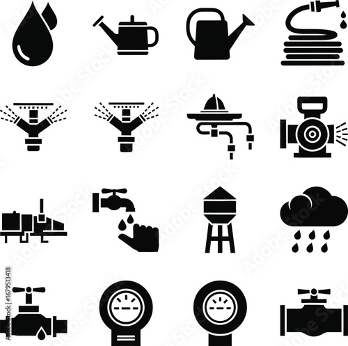 Financial icons representing savings investments and business growth