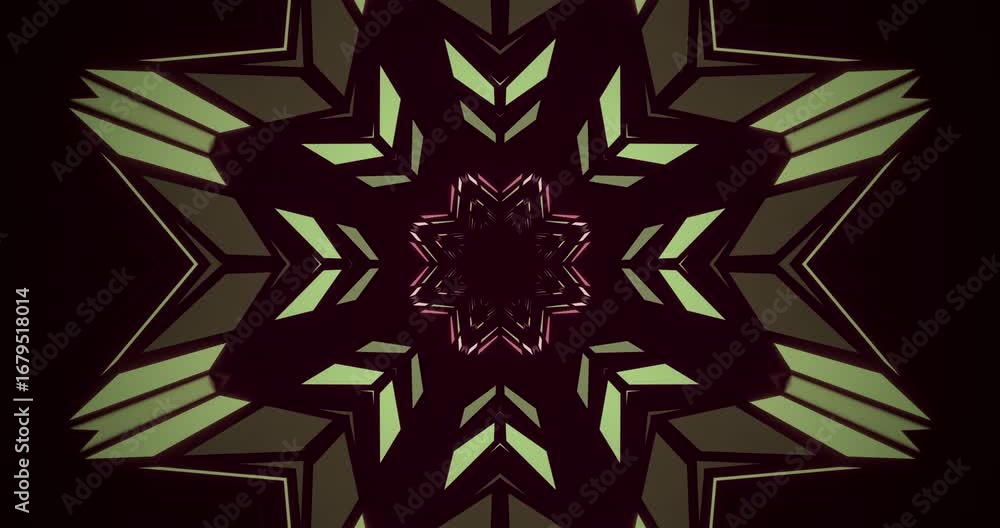 Seamless visual loop showcasing an abstract kaleidoscopic pattern