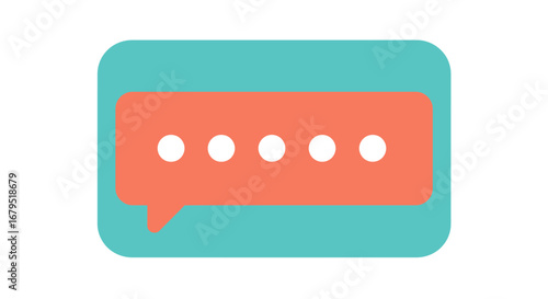 Modern flat design icon representing a chat bubble with ellipses indicating an ongoing conversation or message
