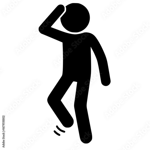 Stickman Showing Anxiety and Impatience SVG Clip Art