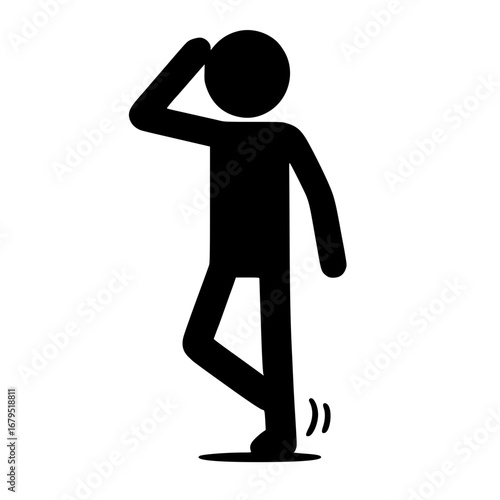Stickman Showing Anxiety and Impatience SVG Clip Art