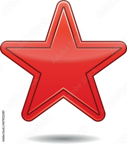 Red star. Green Christmas star isolated on white background. Nice illustration of a 3d look Red star on white background. Star vector collection.