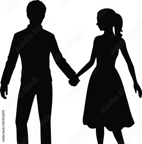 Wallpaper Mural Silhouette of a couple holding hands Torontodigital.ca