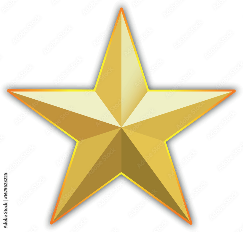 Obraz premium Gold star. Golden Christmas star isolated on white background. Nice illustration of a 3d look Gold star on white background. Star vector collection.