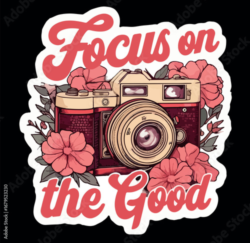 vector illustration of a vintage camera