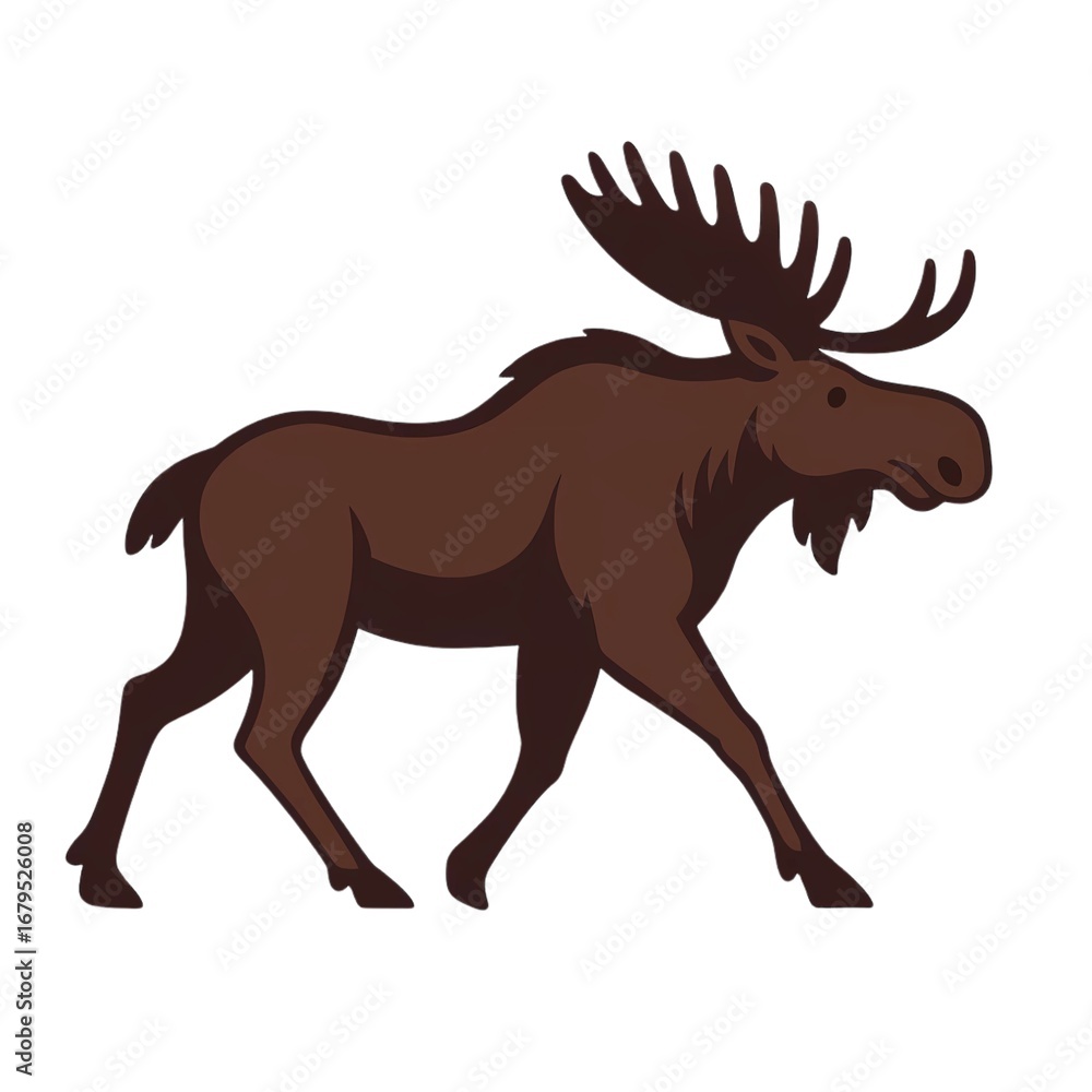 Fototapeta premium vector illustration of a moose in side profile (2)