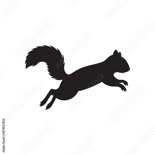 Red squirrel silhouette vector icon flat illustration design on white background