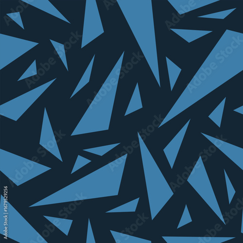 Abstract Blue Shattered Triangles Pattern