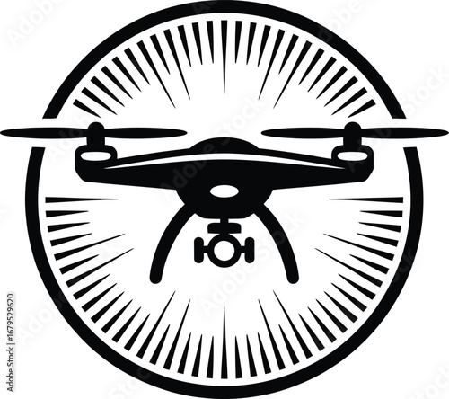 Aerial Surveillance Drone Technology Icon Unmanned Aircraft Remote Controlled Device Digital Era Exploration Modern Monitoring System