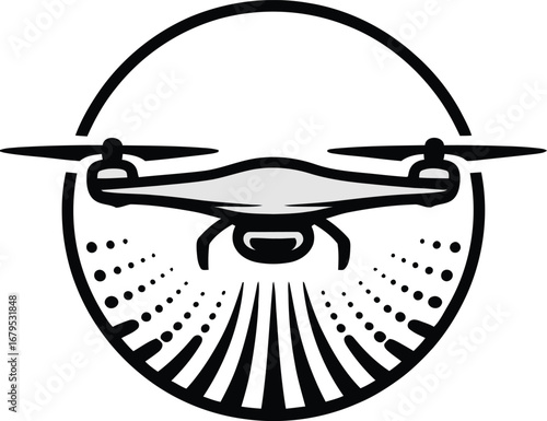 Precision Agriculture Drone Icon Symbolizing Modern Farming Technology and Innovation in Agricultural Monitoring and Crop Management Solutions