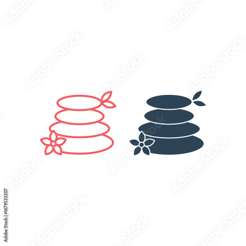 Spa stone vector illustration icons set