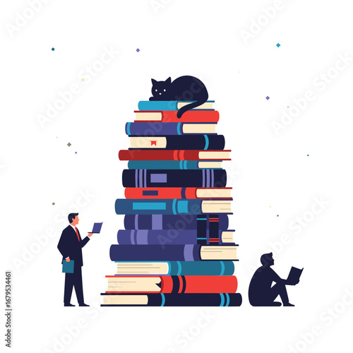 Literary companionship and intellectual pursuits stacked knowledge