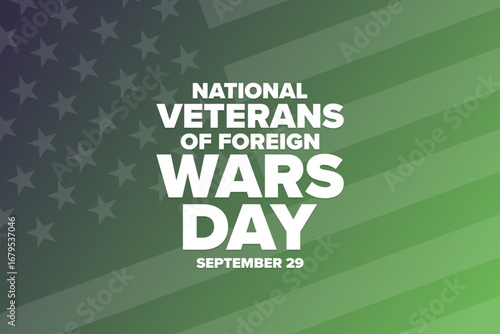 National Veterans Of Foreign Wars Day. VFW. September 29. Holiday concept. Template for background, banner, card, poster with text. Vector EPS10 illustration.