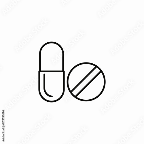 capsule and tablet icon sign vector