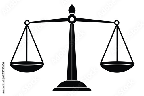 An Unwavering Symbol of Justice A Black and White Scales Illustration