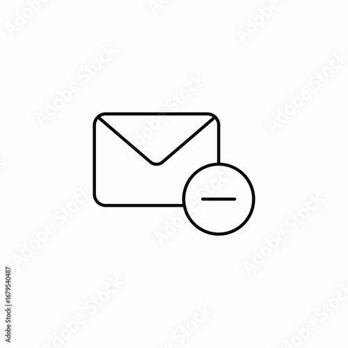 mail remove icon sign vector