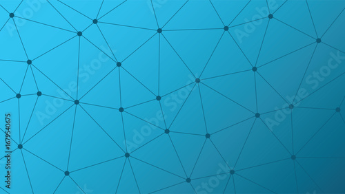 Abstract low poly vector background. Blue gradient network pattern. Triangle illustration for decoration, web design, decoration, neural connection