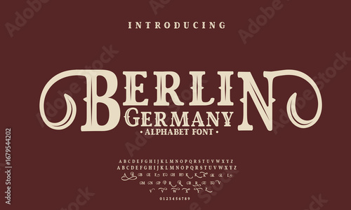 font alphabet Vintage berlin germany Victorian typeface decorative Font