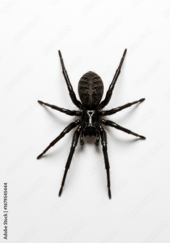 Fototapeta premium Black spider on white background 