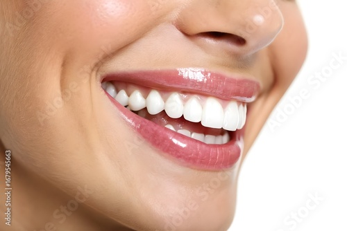 Radiant White Smile Close-Up – Perfect Teeth, Glossy Lips & Healthy Skin for Dental Care Concepts.