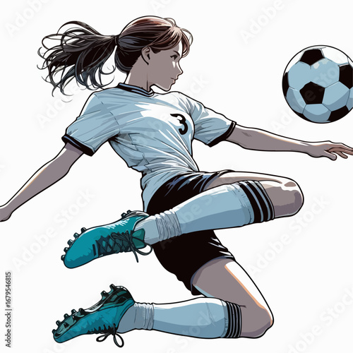 premium vector illustration of soccer player action