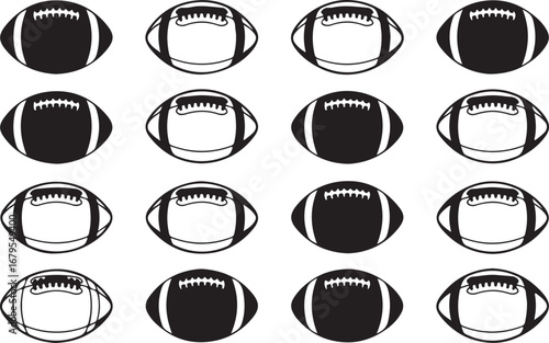 Seamless Pattern of American Footballs on Transparent Background for Sports Themed Projects